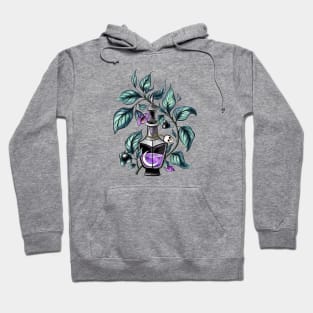 Potion bottle with crescent and Belladonna herb Hoodie